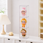 Clear Acrylic Plush Display Case | Stackable Doll Showcase Box | Dustproof Figure Storage Display