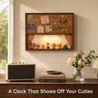 Silent Wall Clock Display Shadow Box | Figure Diorama + Motion LED Light | Meter Box Cover Decor