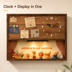 Silent Wall Clock Display Shadow Box | Figure Diorama + Motion LED Light | Meter Box Cover Decor