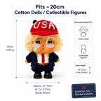 Handmade Knit USA Suit Doll Outfit | Statesman Blazer + Red Tie + USA Cap | Collectible Doll Clothes Set